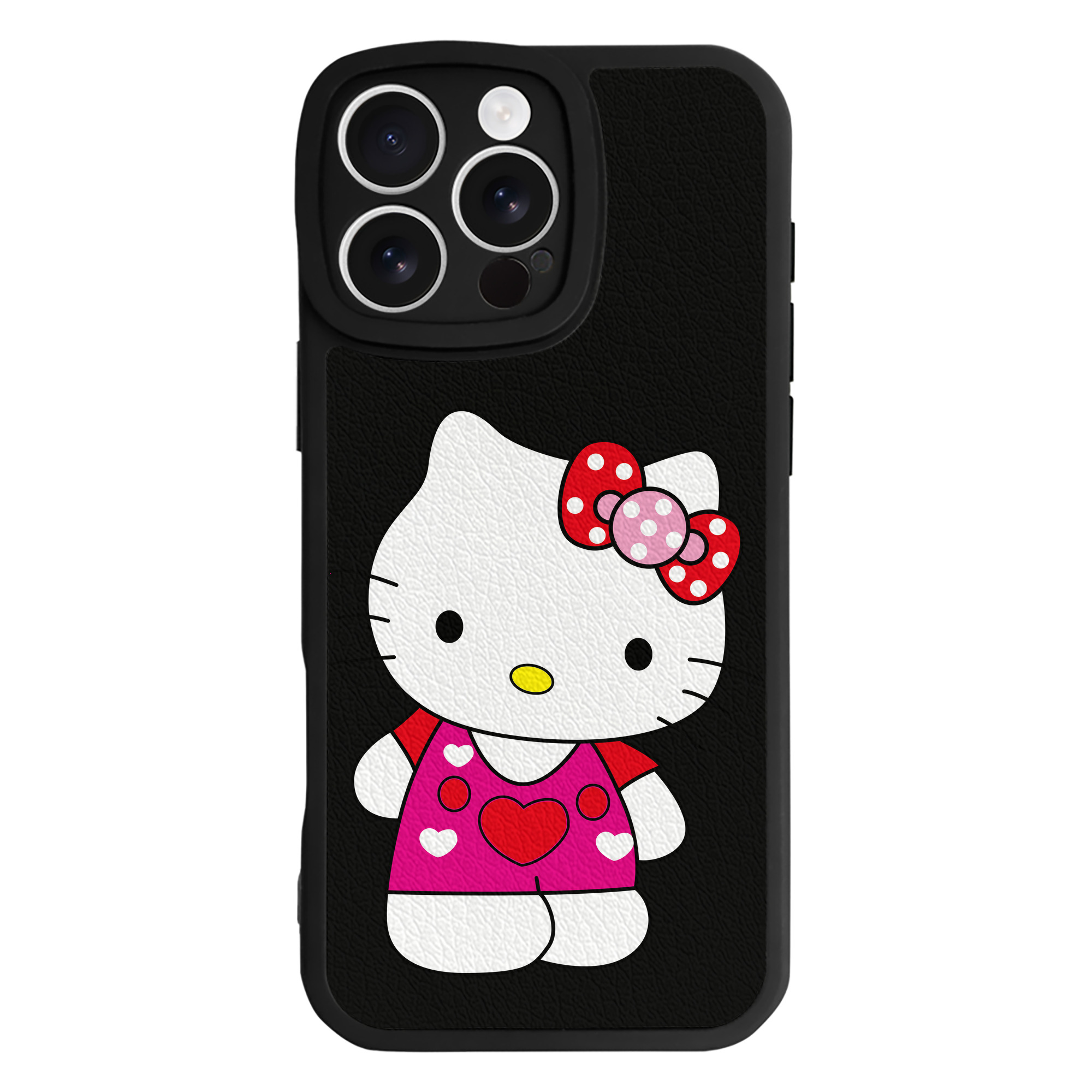 （画像用） Hello Kitty ハローキティ 【iPhone 16シリーズ対応】シリコンスマホケース（レザー調） 材質：シリコン